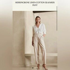 Banana Republic Herringbone Linen-Cotton Seafarer Pant 2P
